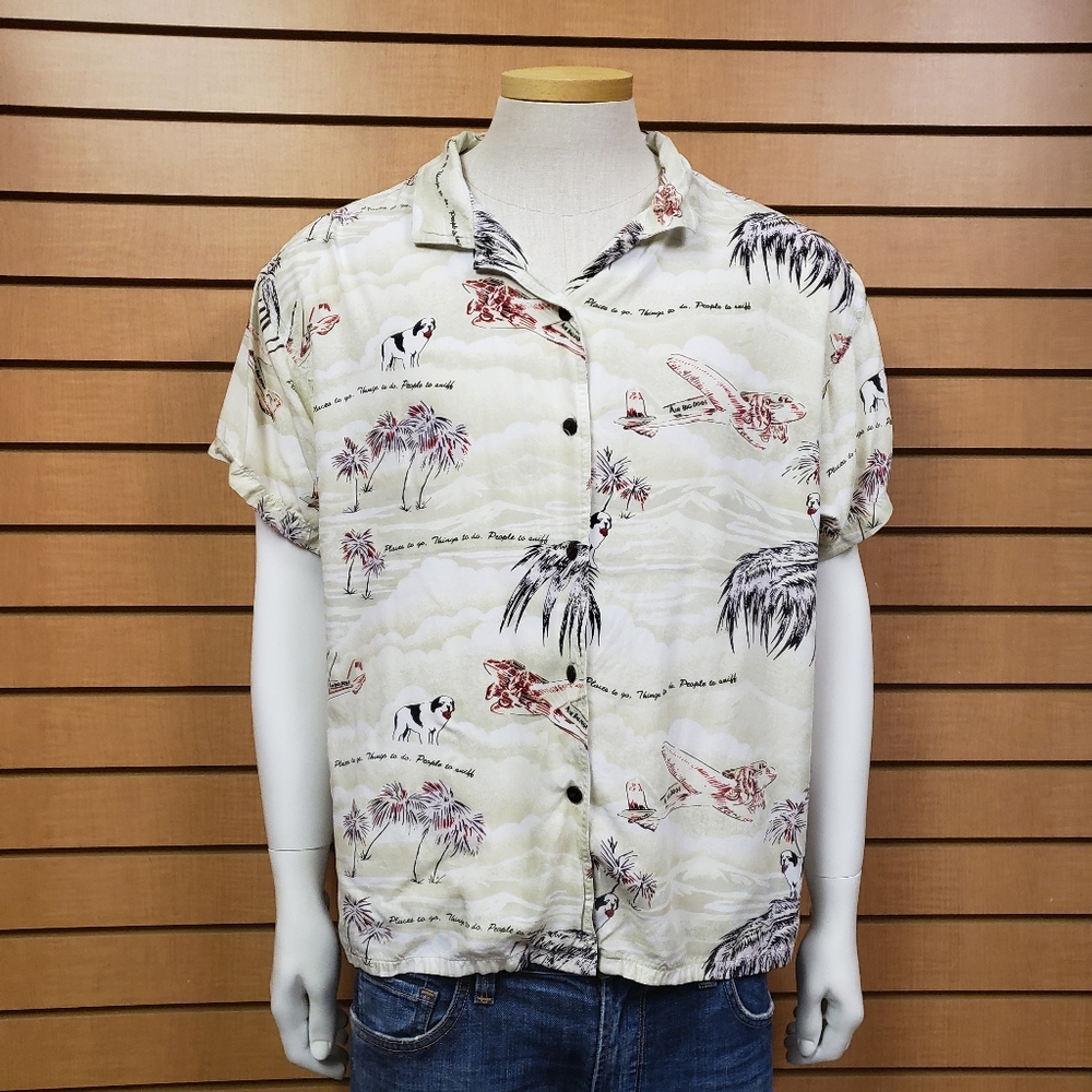 Big Dogs Button Down Hawaiian Style Short Sleeve Shirt Size XL